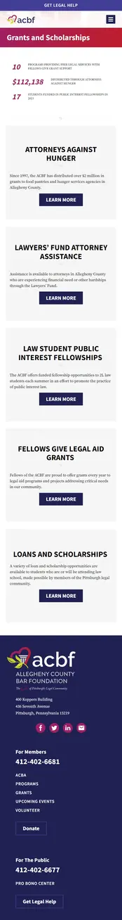 ACBF mobile screenshot