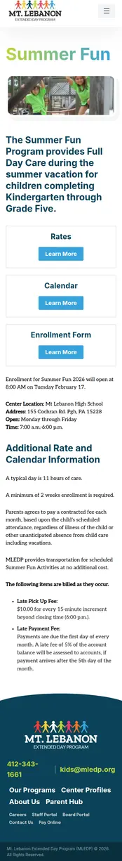 Mt. Lebanon Extended Day Program mobile screenshot