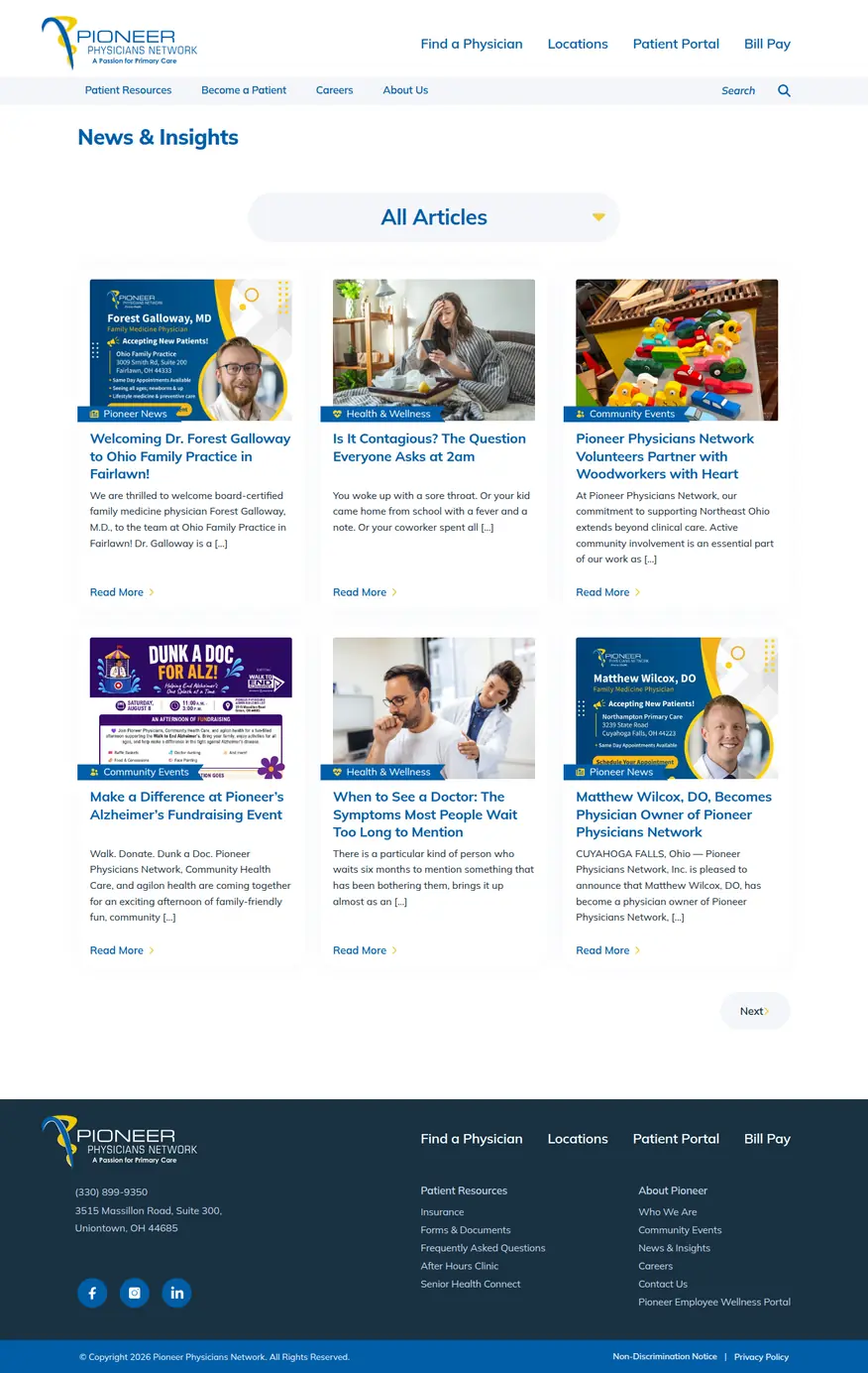 Pioneer Physicians Network desktop screenshot
