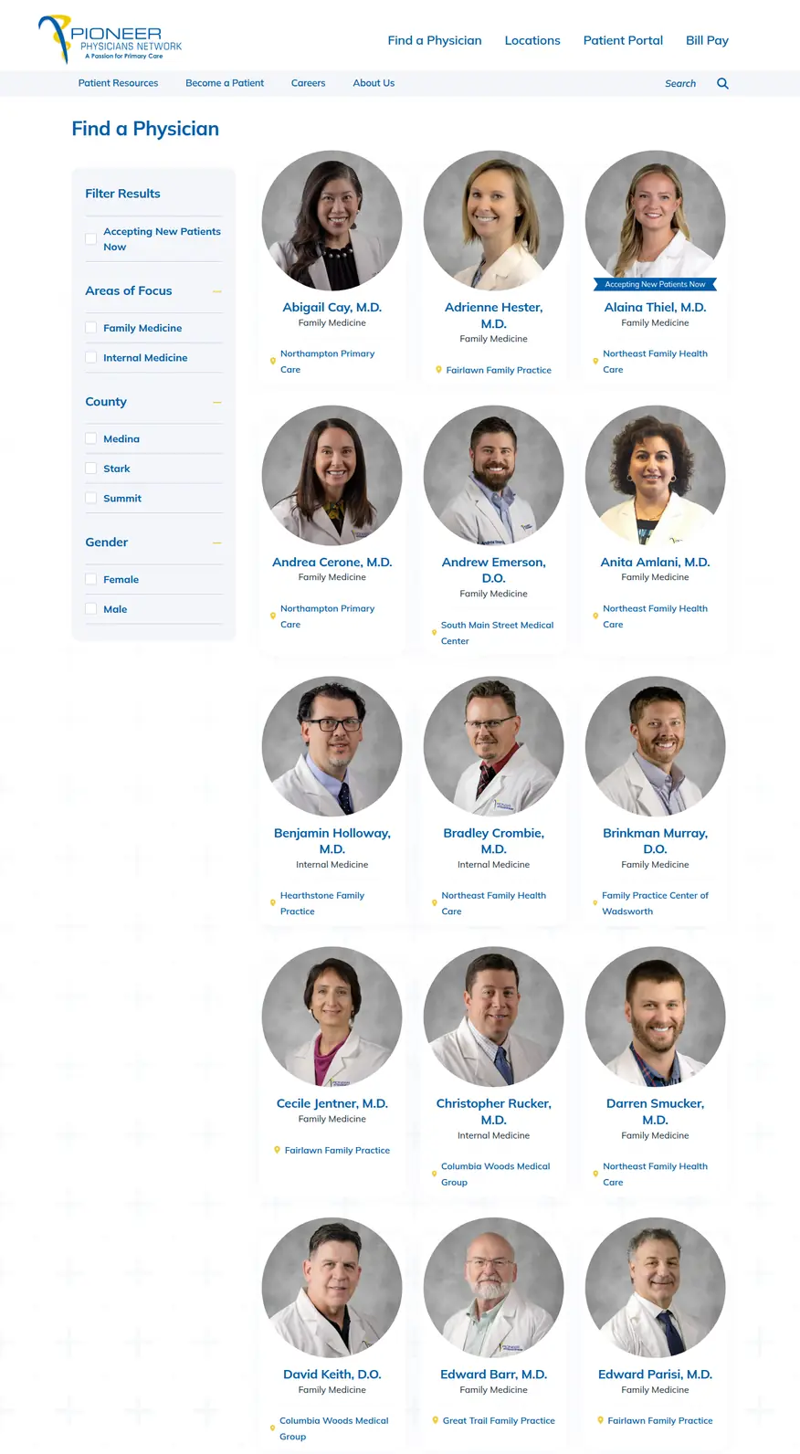 Pioneer Physicians Network desktop screenshot