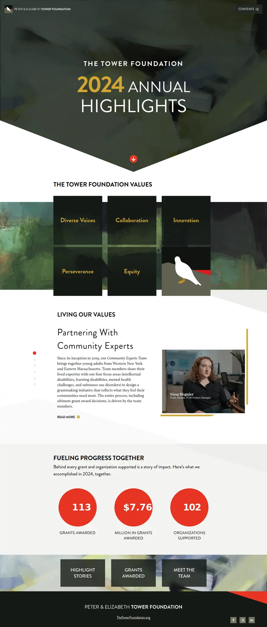 The Tower Foundation desktop screenshot